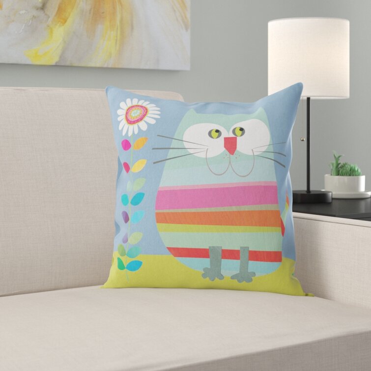 We Love Cushions Kali Stileman Stripy Cat Cushion Uk